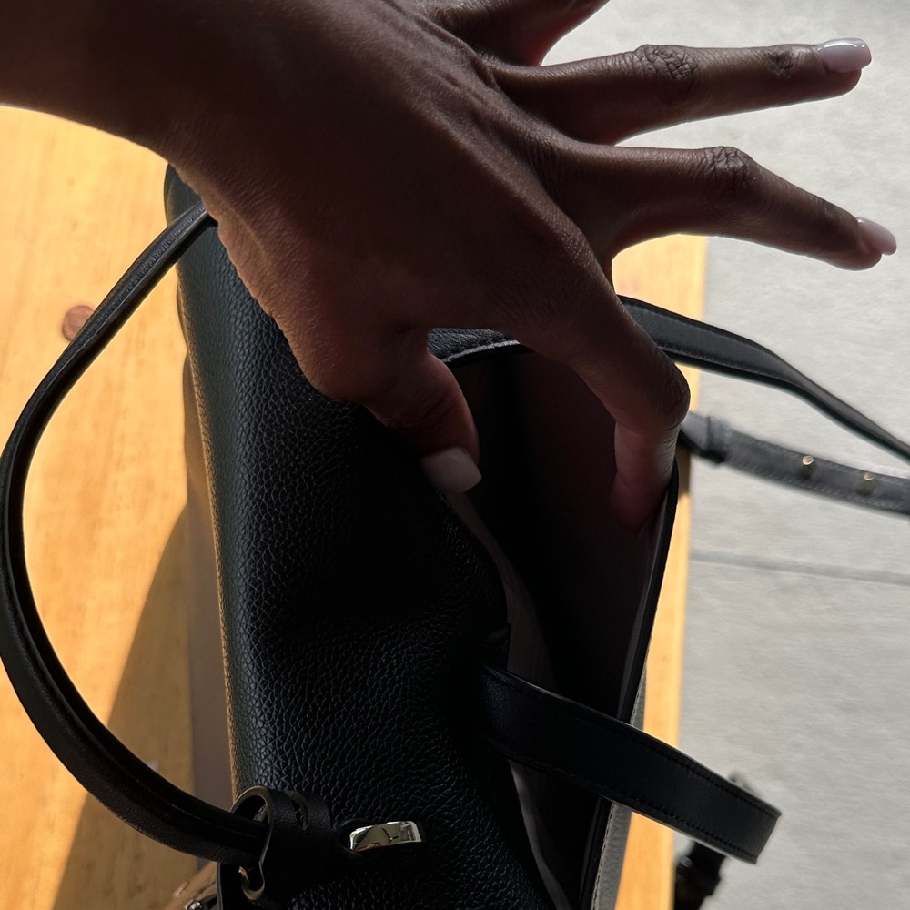 kate spade Black Pebbled Leather Top-Handle Backpack - Picture 11 of 14